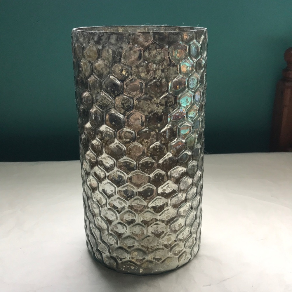Silver mercury glass nautical glass vase